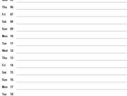 monthly calendar with notes
