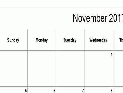 printable november 2017 calendar