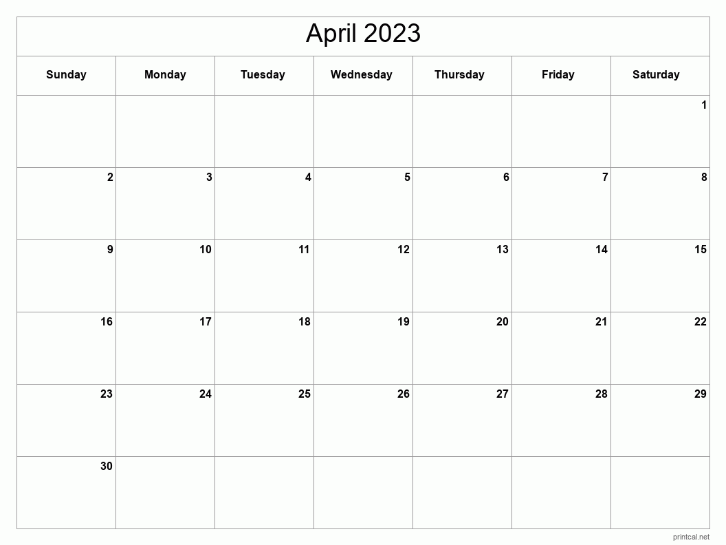 Printable April 2023 Calendar Free Printable Calendars