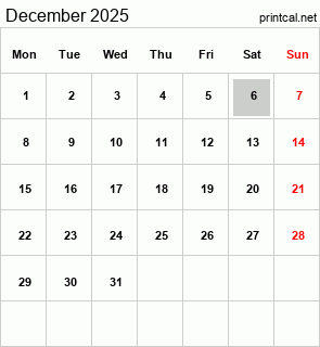 Printcal.net Calendar Widget