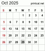 Printcal.net Calendar Widget